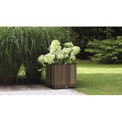 Keter Květináč Deco čtvercový Ořech, 45,5x45,5x45,5cm